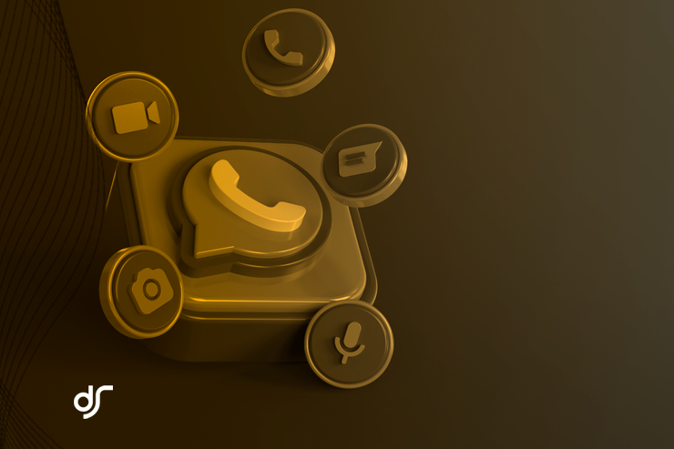 Exemplo de mensagem de saudação automática configurada no WhatsApp Business com texto de boas-vindas e menu de opções