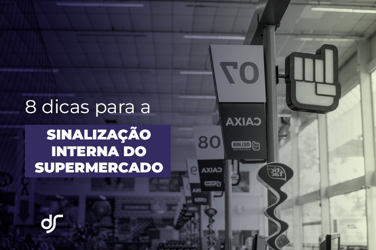 sinalização interna do supermercado