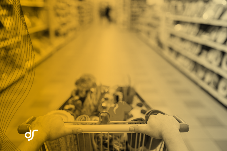 propaganda em carrinho de supermercado